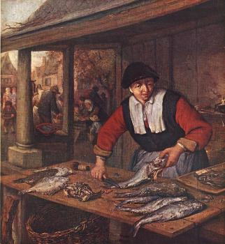Adriaen Jansz Van Ostade : The Fishwife